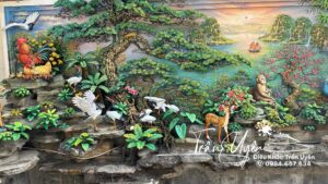 tranh phù điêu sân vườn