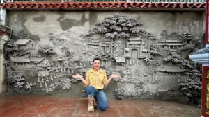 tranh phù điêu đồng quê