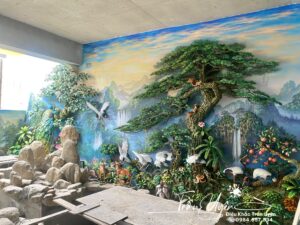 tranh đắp nổi tùng hạc