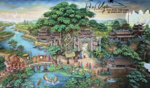 tranh phù điêu đồng quê