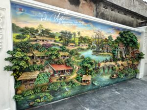 tranh phù điêu đồng quê